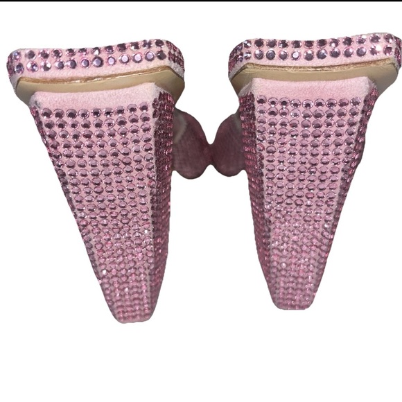 GIA BORGHINI x RHW Rosie sandals pink 39 US 9 mule suede rhinestone leather New - Picture 11 of 15